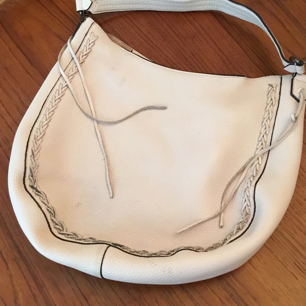Rebecca Minkoff Cream Braided Hobo Shoulder Bag